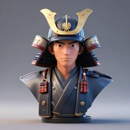 portrait of a bust of a samurai with futuristic fashion elements created by yuuki morita, octane render, 3 d animated, unreal engine 5, studio lighting, photorealistic, smooth surface
