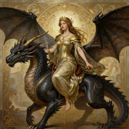 portrait of a barbarian princess riding a magestic dragon, intricate, elegant, highly detailed, digital painting, artstation, concept art, smooth, sharp focus, illustration, art by artgerm and greg rutkowski and alphonse mucha and william - adolphe bouguereau