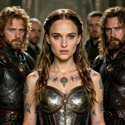 young natalie portman, legendary warrior, fighter, lord of the rings, tattoos, decorative ornaments, battle armor, carl spitzweg, ismail inceoglu, vdragan bibin, hans thoma, greg rutkowski, alexandros pyromallis, perfect face, detailed, sharply focused, centered, rule of thirds, photorealistic shading
