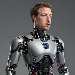 photography of marc zuckerberg as a highly detailed android. accurate skin color. complex mechanical body, leds, electronics, links. hyper realistic, studio light, intricate, very high detailed, professional digital art, unreal engine 5, 8 k rendering, no blur, clear, trending on artstation.