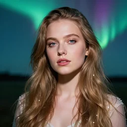aurora aksnes in the style of meisje met de parel
