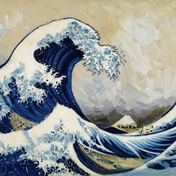the great wave off kanagawa painted by van!!! gogh!!!