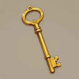 medium shot, golden key, fantasy illustration, medieval era, blank background, studio lighting, hand - drawn digital art, 4 k, trending on artstation