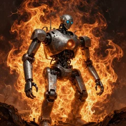 Mech robot industrail complex. By Joseph Mallord William Turner, fractal flame, highly detailded