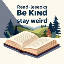read books, be kind, stay weird, vector art