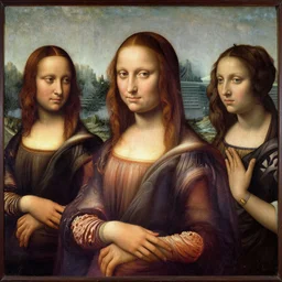 a painting of a woman and two other women, a surrealist painting by sandro botticelli, polycount, renaissance, da vinci, pre - raphaelite, fresco