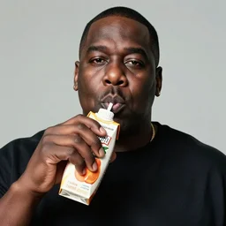 photo of Biggie Smalls drinking a juicebox