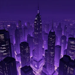 detailed landscape of a cyberpunk city at night. wallpaper. purple color palette. hd. artstation.