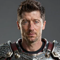 photo face, robert lewandowski, photorealistic face, full face photo, metallic dragon armor suit marvel superhero, 4 k, detailed, pic, elegant, ultra detailed, metallic armor, octane render, depth of field
