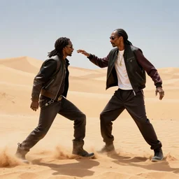 Movie Still dune, featurung Snoop Dogg fighting the Sand Worm