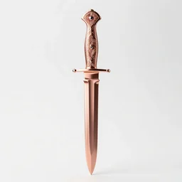 rose gold scimitar, studio product photography, isolated on a pure white background, centered, entire object in frame, sharp focus, soft studio lighting