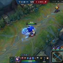 Screenshot of gameplay of League of Legends, Sonic vs Nasus on top lane