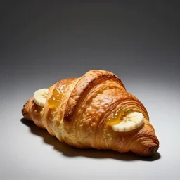 A photo of a croissant with banana jam, 40mm food photography
