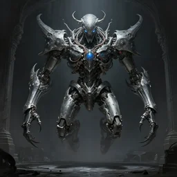 professional concept art of a symmetrical! ominous floating mechanical steel terrifying giant thing in a dark room by artgerm and greg rutkowski. an intricate, elegant, highly detailed digital painting, concept art, smooth, sharp centred focus, illustration, in the style of cam sykes, wayne barlowe, igor kieryluk.