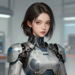 the portrait of true neutral semi - colorful female mechanist engineer as absurdly beautiful, gorgeous, elegant, young girl, an ultrafine hyperdetailed illustration by kim jung gi, irakli nadar, intricate linework, bright colors, octopath traveler, final fantasy, unreal engine 5 highly rendered, global illumination, radiant light, detailed and intricate environment