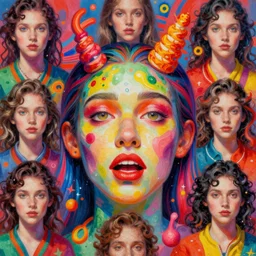 dalle ain't got nothin on this, lots of weirdness and repetition because the model isn't built to work at this size, high detail, vibrant colors, concept art, surrealism, hyperrealism, ultrarealism, gigarealism, 8 k, octane render, unreal engine, digital painting, deviant art, by artgerm, greg rutkowski, pascal blanche, kait kybar, trending on artstation