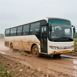 🚌 🚓 speeding in mud