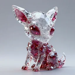 portrait of an animal alien made of crystal glass and ruby, artstation