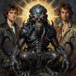 portrait of black cthulhu by greg rutkowski and egon schiele