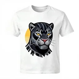 a t shirt design of portrait shot of a retro vintage black panther marvel realistic vector svg