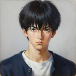 realist portrait of bobobo anime character. by Daniel F. Gerhartz, hyperrealistic oil painting, 4k, studio lightning