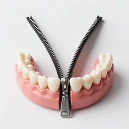 a zipper made out of human teeth