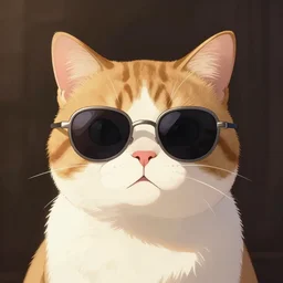 centered!! portrait of a cat wearing sunglasses, artstation, detailed cartoon, elegant, digital painting, concept art, smooth, sharp focus, illustration, ghibli, makoto shinkai, don bluth, fujita goro, jean giraud, akihiko yoshida, tom whalen 8 k