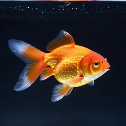 a 4 k photorealistic photo close up of a goldfish in space