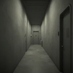 screenshot of a game on unreal engine 5, narrow modern hallways of a secret government facility, photorealistic, liminal, retrofuturism, minimalism, soft vintage glow