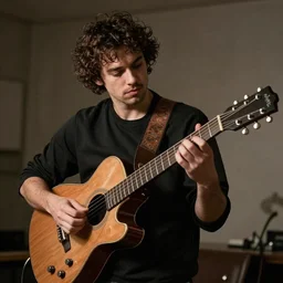 hyperrealistic brear playing the guitarr