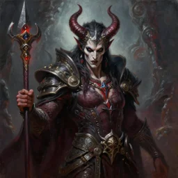 a _ fantasy _ style _ portrait _ painting _ of demon king asmodeus, dnd, wicked, oil _ painting _ unreal _ 5 _ daz. _ rpg _ portrait _ extremely _ detailed _ artgerm _ greg _ rutkowski _ greg