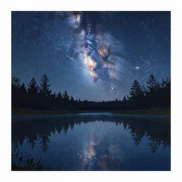 a peaceful painting of a dreamy pond at night reflecting the Milky Way in the night sky, trending on artstation, by David Noren.