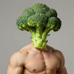 a bodybuilder with a broccoli head in Rococo art, artstation, Greg rutkowski