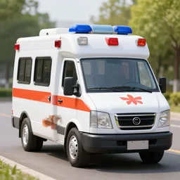 anthropomorphic ambulance shaped like big chungus, high resolution photo