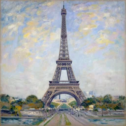 a painting of the eiffel tower by claude monet