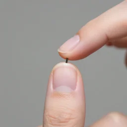 nail being lifted because a finger pressed on the tip of a pin