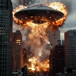 [alien invasion] ufo footage spotted at new york city. there is explosions all over the city. 9/11 inspired. archangel invasion.