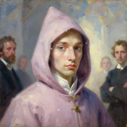portrait of a male warlock yoshitomo nara, fantasy, soft colors, a flemish baroque by alexander mcqueen, art by john collier by greg rutkowski and craig mullins, oil on canvas