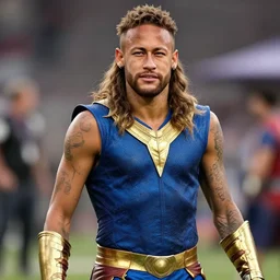 photo of Neymar dressed as the character Namor from Marvel comic books, dslr depth of field