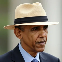 a high quality photo Obama with a straw hat