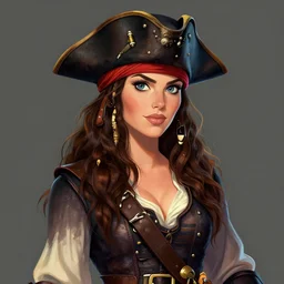 evangeline lilly as a pirate, digital illustration, by artgerm and greg rutkowski,