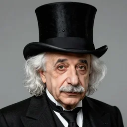 top hat einstein portrait