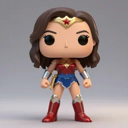 fasihion model full body character gal gadot face as wonder woman action figure funko pop, octane render, cgsociety, nendroid, anime, disney, pixar, 8 k, hd, dof, volumetric lighting