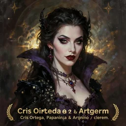 beautiful digital portrait painting of an attractive gothic vampire queen by Cris Ortega, Papaninja and Artgerm