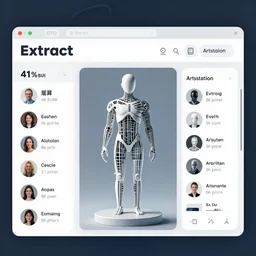An interface!!!!! of a program called Extract that genetically modifies (((human beings))) and 3D prints them, 4k, 8k, trending on artstation, artstation GUI, artstation interface