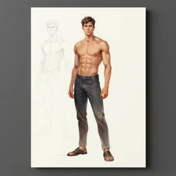 male pose sheet for concept art