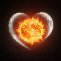 total eclipse of a heart shaped sun by a heart shaped moon, digital art, trending on artstation