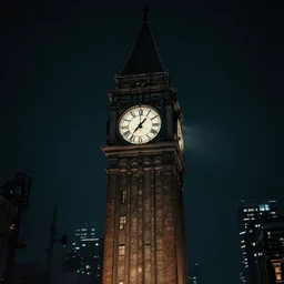 Dark Fantasy Clock Tower. Film Noir.