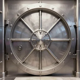 a giant vault door, elegant digital illustration by greg rutkowski, highly detailed, cyberpunk, android netrunner