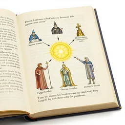 photo of a page from a wizard's magic book showing how to cast a spell. book illustrations by artgerm and greg rutkowski